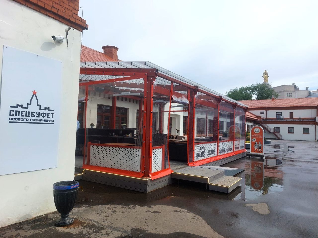 ПВХ шторы для летней террасы кафе в Пятовском